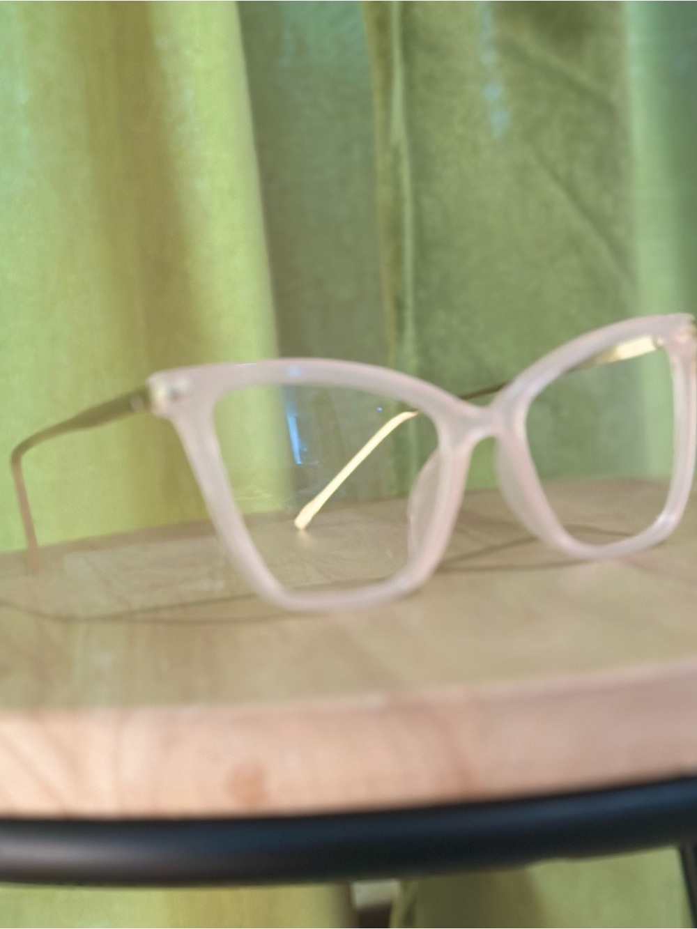 Clear Light Pink Cat-Eye Glasses